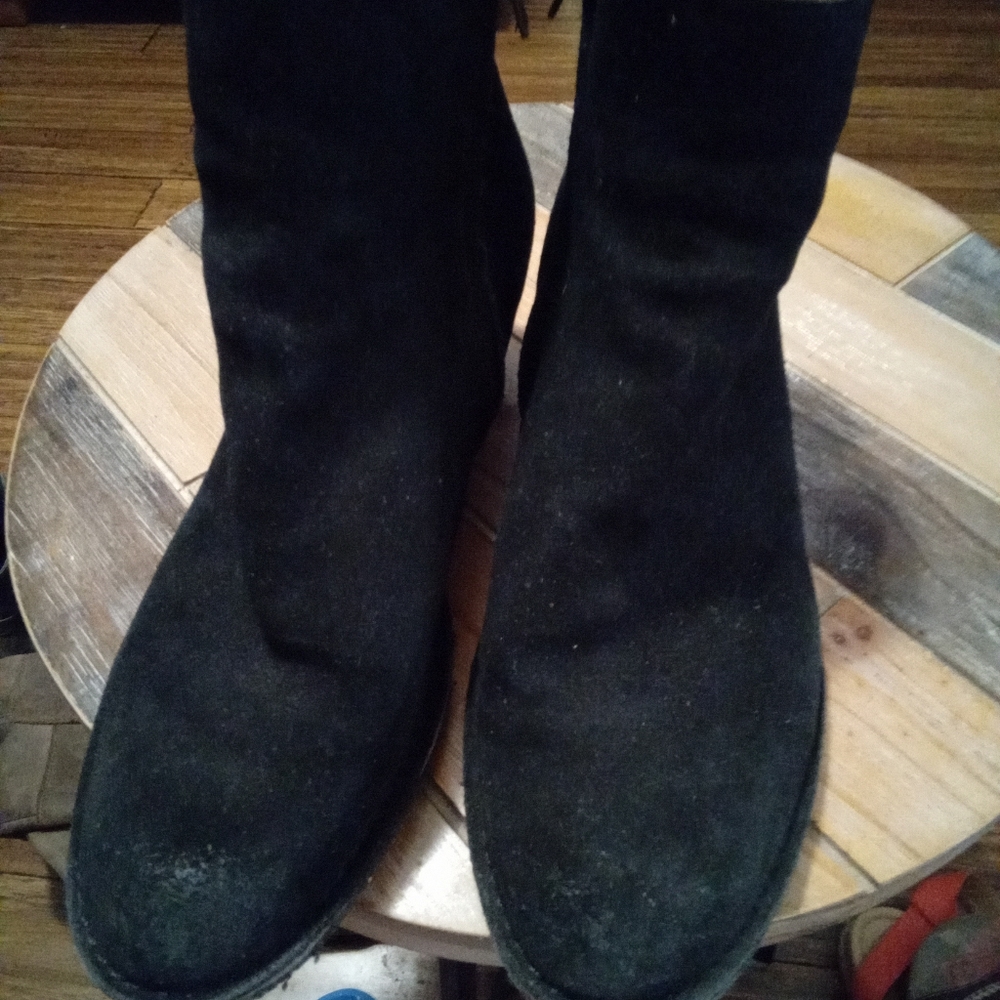 Clarks Originals "Dacey Rose" Black Suede Leather Ankle Boots Size 8